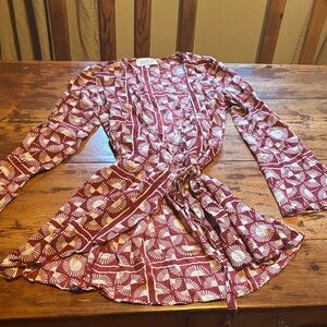 Stone cold fox silk wrap dress